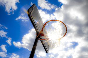 The sky and the basket goal